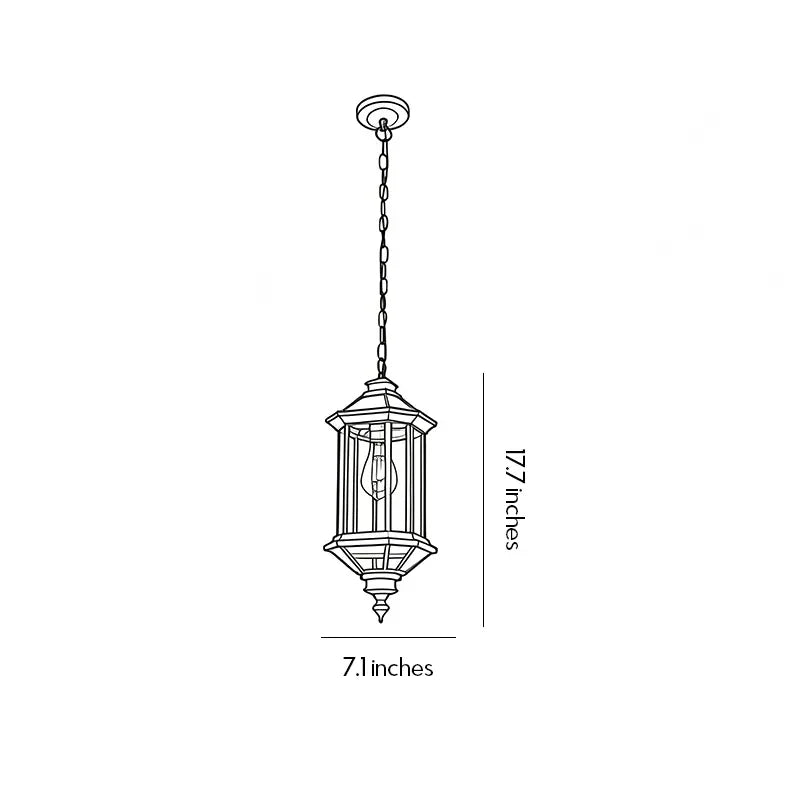 2 PCS Hängande Utomhus Pendellampor Vintage Glas Taklampa