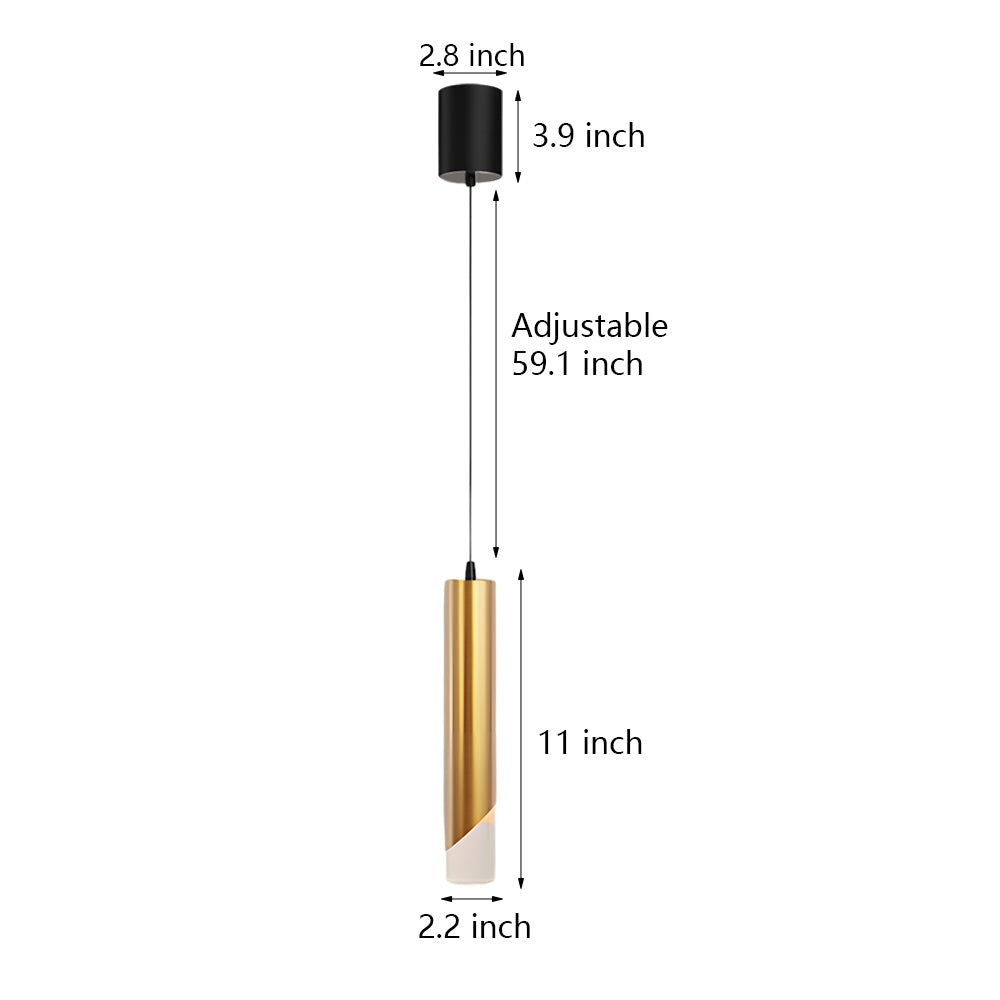 [Open-Box]Hardware Slender Cylinder 3 Stegs Dimmbar Guld Modern LED Pendellampor