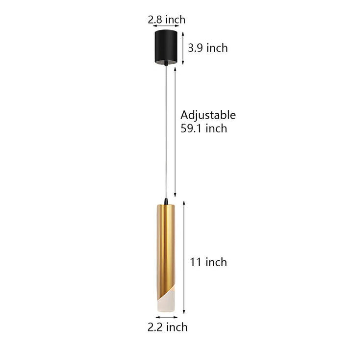 [Open-Box]Hardware Slender Cylinder 3 Stegs Dimmbar Guld Modern LED Pendellampor