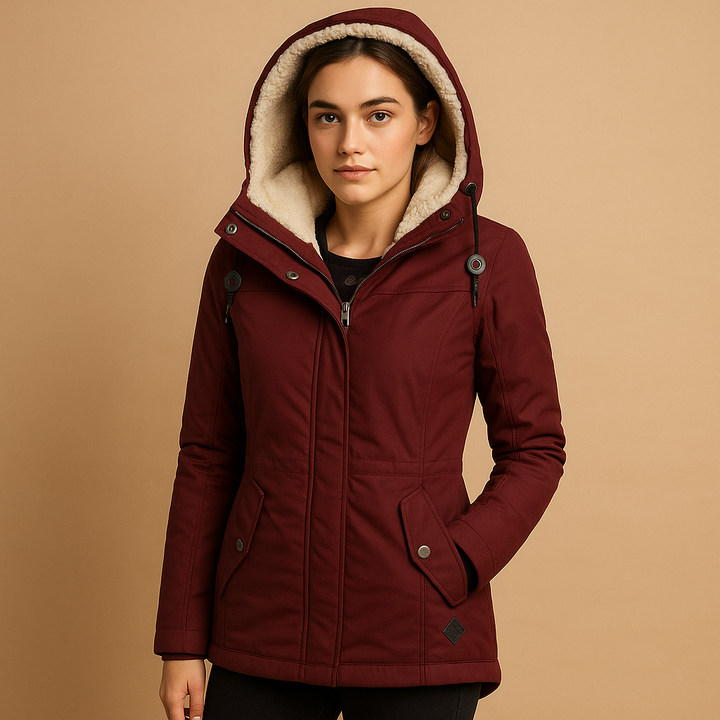| stilren Dam parka vinterjacka med huva