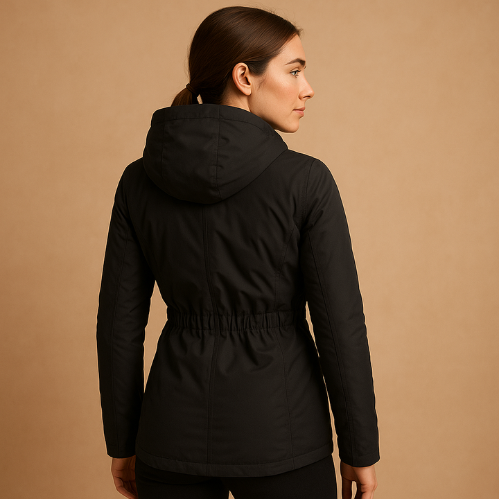 | stilren Dam parka vinterjacka med huva