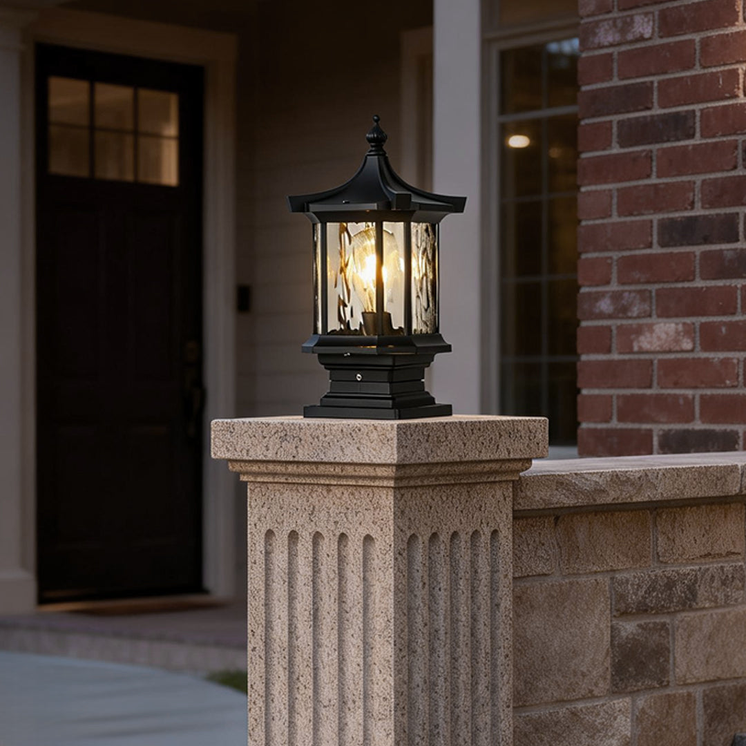 [Open-Box] Lantern Pelarlampor i Europeisk Stil Vintage Utomhus Pier Mount Lampa