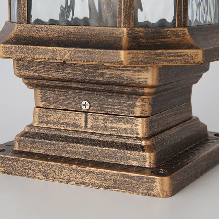 [Open-Box] Lantern Pelarlampor i Europeisk Stil Vintage Utomhus Pier Mount Lampa