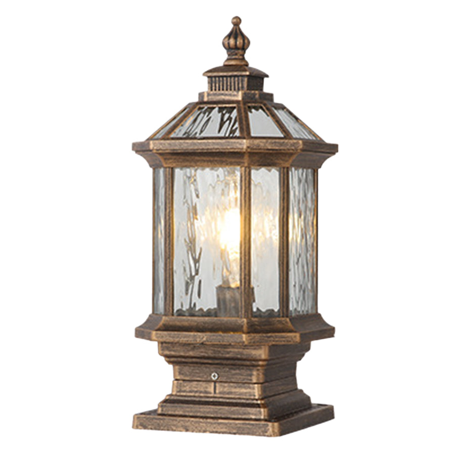 [Open-Box] Lantern Pelarlampor i Europeisk Stil Vintage Utomhus Pier Mount Lampa