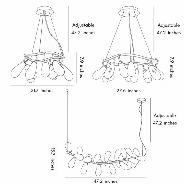 Modern Stor Kandelaber Konstnärlig Färgglad Glas Taklampa