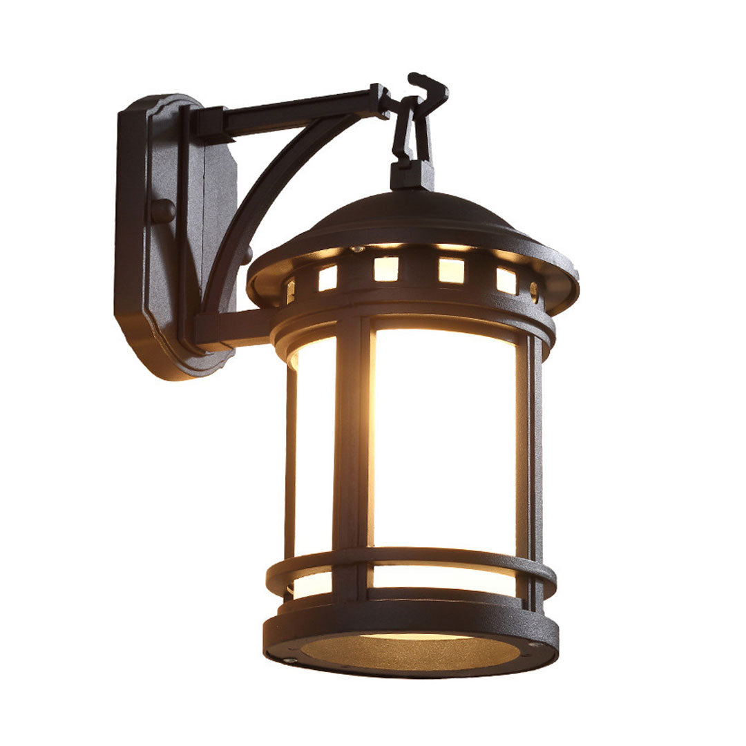Svart Utomhus Vägglampa LED Vintage Amerikansk Vattentät Lampa