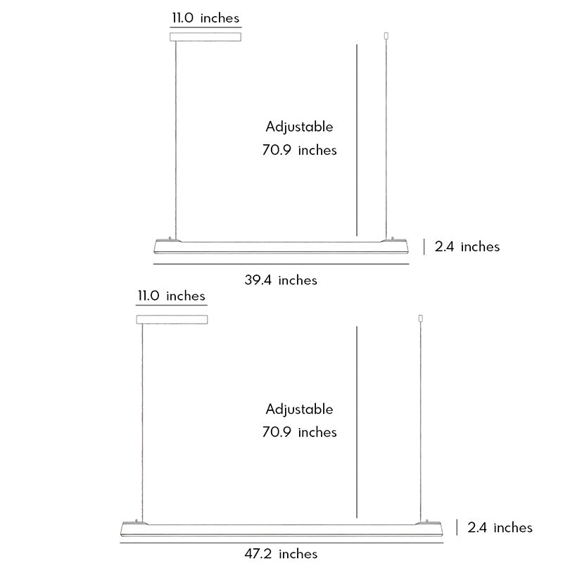 LED Linjär Upphängd Belysning Modern Minimalistisk Taklampa