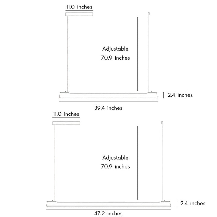 LED Linjär Upphängd Belysning Modern Minimalistisk Taklampa