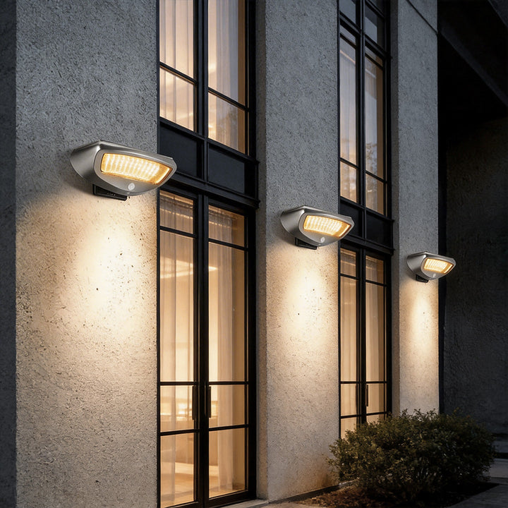 2 ST Utomhus Väggmonterade Sollampor Trädgård Rörelsesensor Lampa