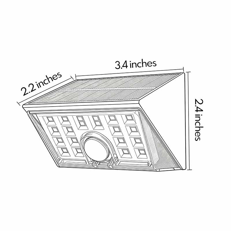 4 PCS Sensor Vägglampor Utomhus Modern Svart Solcellslampa