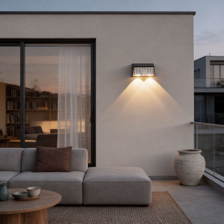4 PCS Sensor Vägglampor Utomhus Modern Svart Solcellslampa