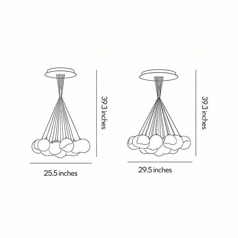 Modern Matt Svart Kandelaber Bubbelboll Taklampa