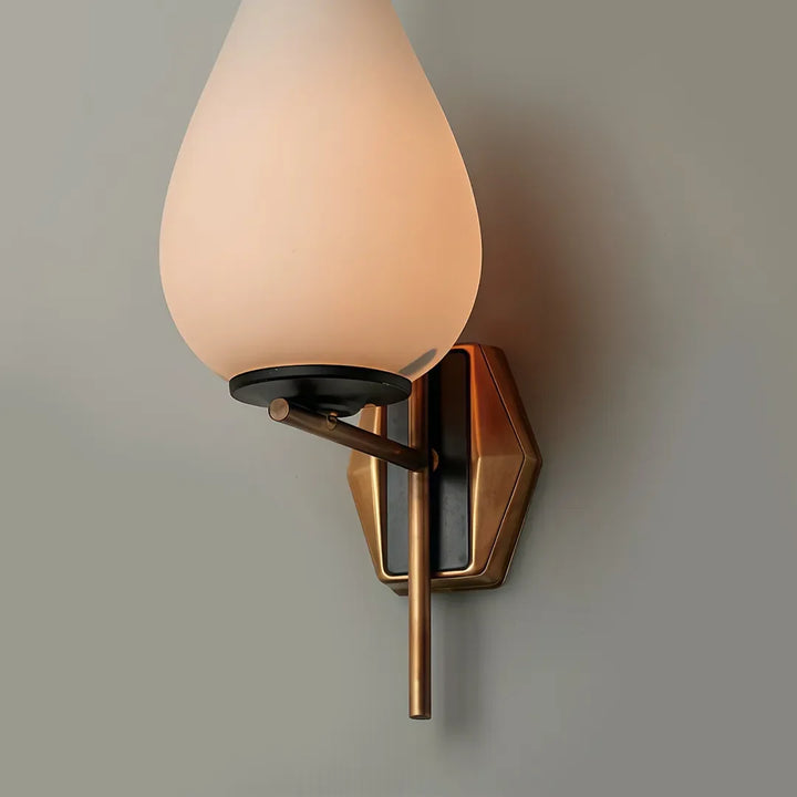 Mid Century Modern Vägglampa Droppformad Glas Väggsconces