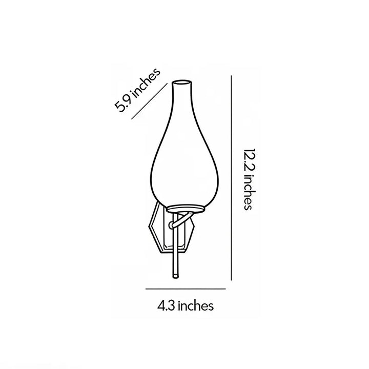 Mid Century Modern Vägglampa Droppformad Glas Väggsconces