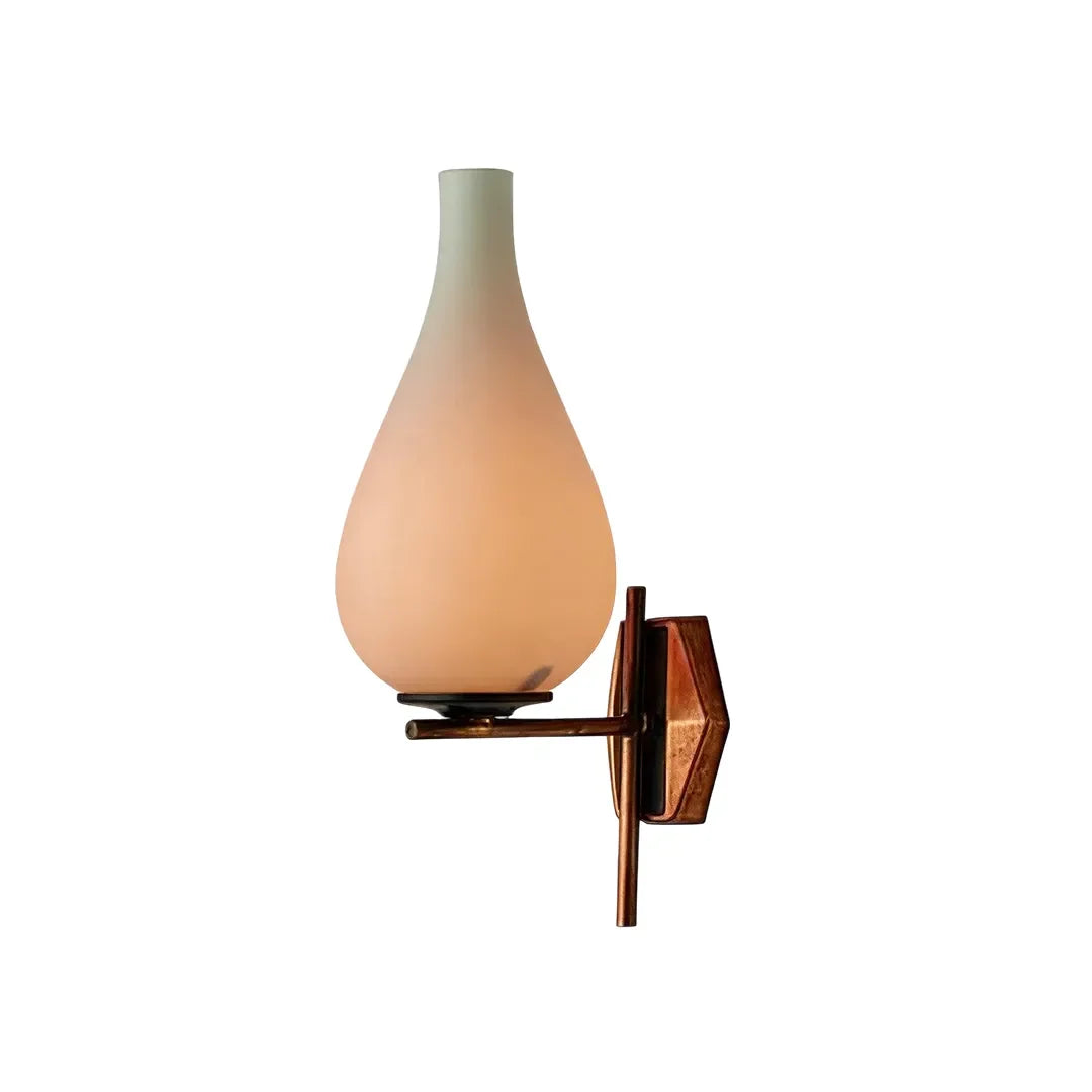 Mid Century Modern Vägglampa Droppformad Glas Väggsconces