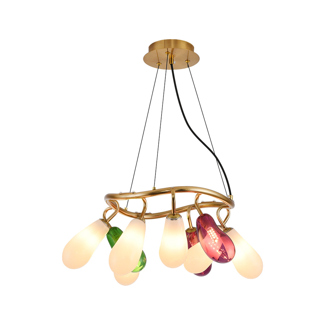 Modern Stor Kandelaber Konstnärlig Färgglad Glas Taklampa