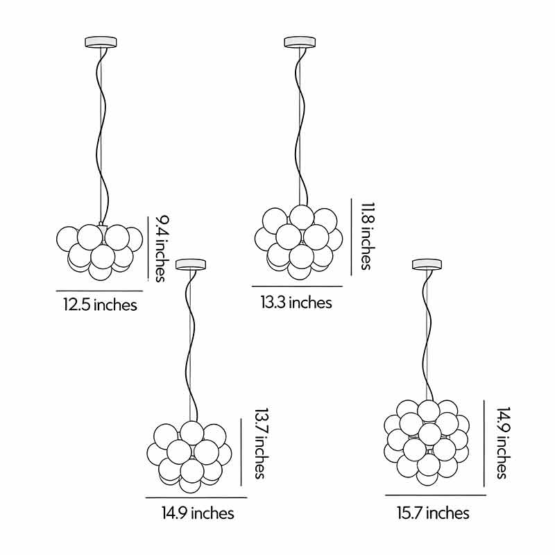 Modern Glasbubbellampa Modern Multi-head LED Taklampa