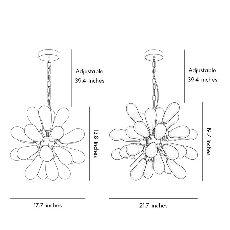 Modern Stor Kandelaber Konstnärlig Färgglad Glas Taklampa