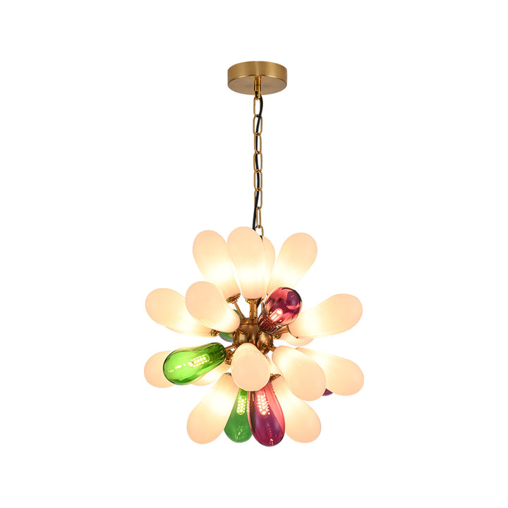 Modern Stor Kandelaber Konstnärlig Färgglad Glas Taklampa