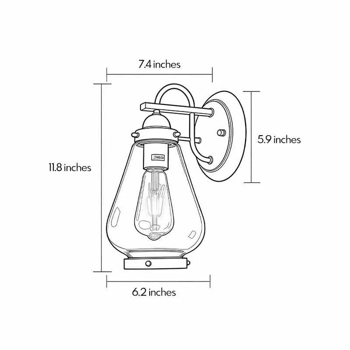 Vintage Vägglampa Klarglas Utomhus Lantern Ljussättning