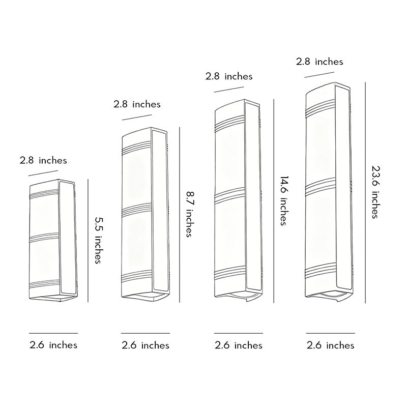 Linjära upp-och-ned vägglampa Modern Minimalistisk Utomhusbelysning