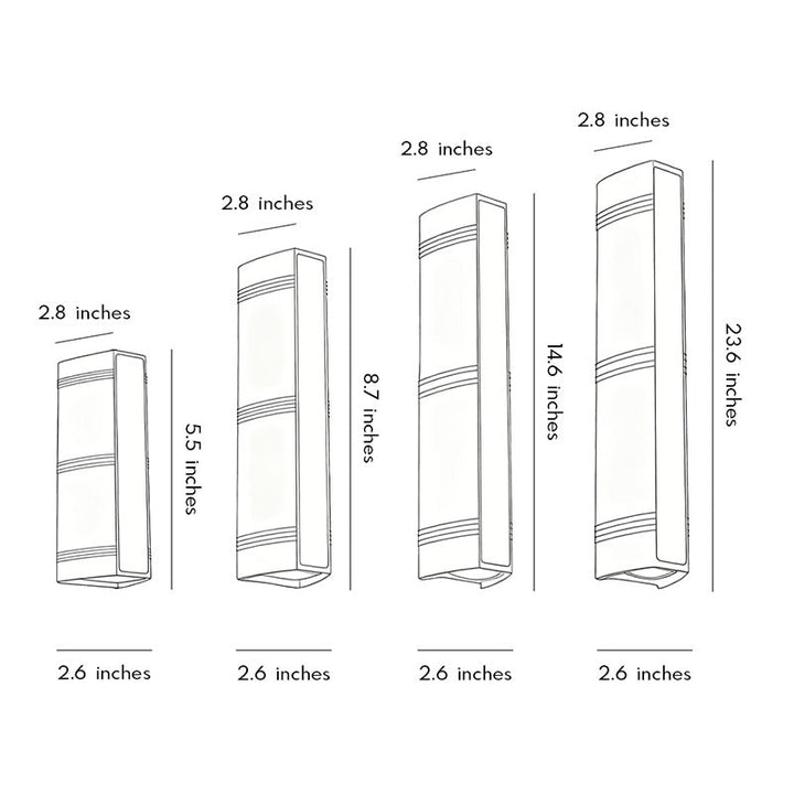 Linjära upp-och-ned vägglampa Modern Minimalistisk Utomhusbelysning