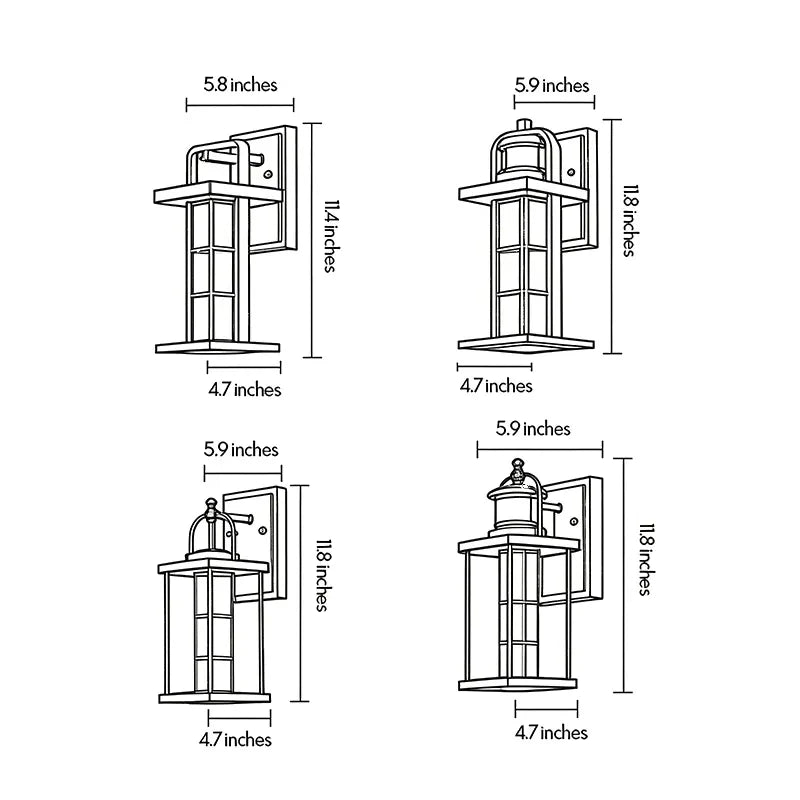 Modern Utomhus Lantern Vägglampa LED Aluminium Ljus