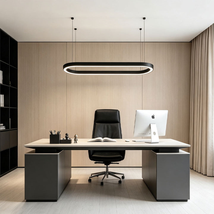 Oval Kandelaber Modern Metall LED Kontors Taklampa