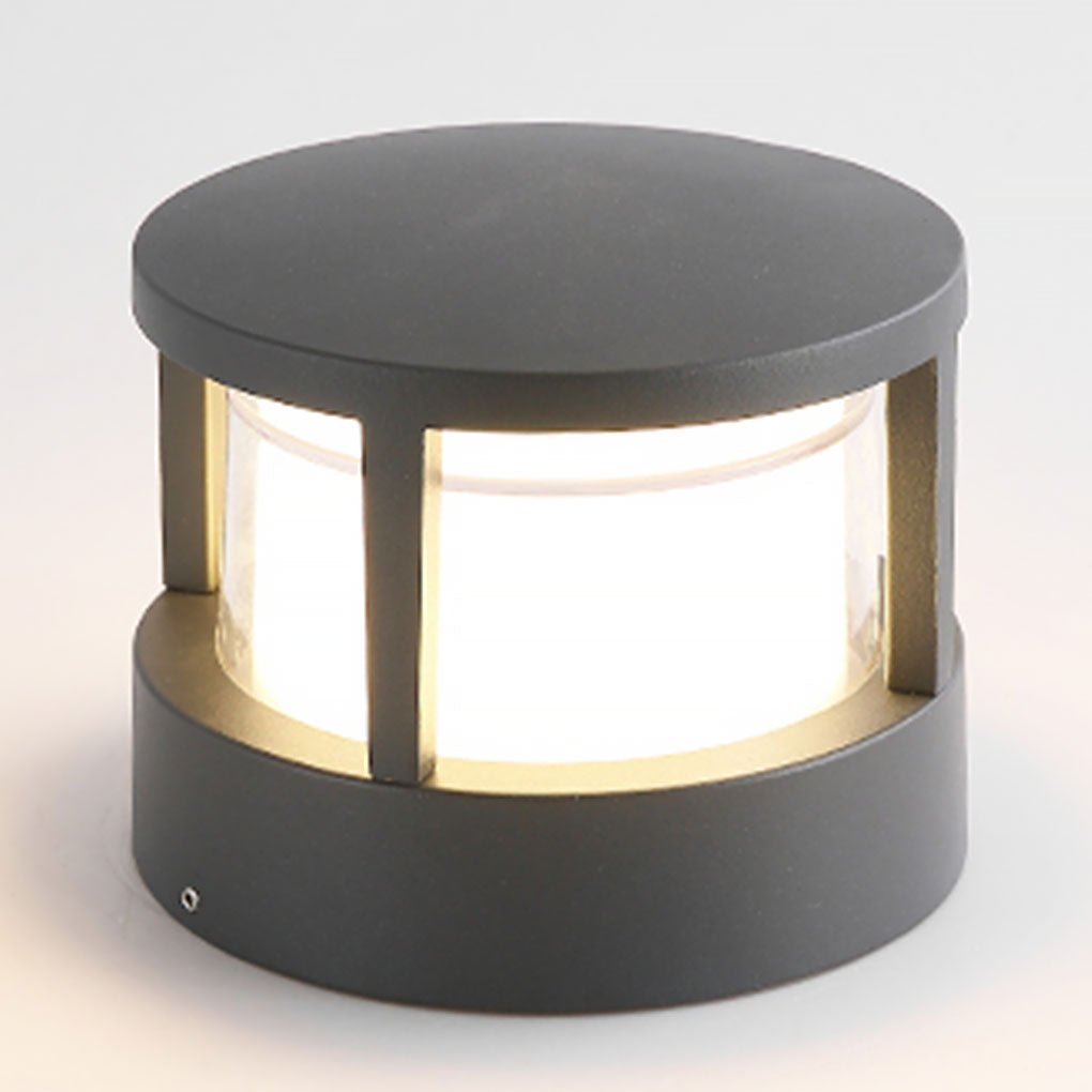 [Öppen Låda] Modern Rund Utomhus Postlampa med Dubbel-Lager Lampskärm