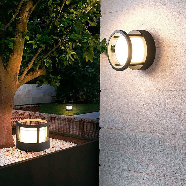[Öppen Låda] Modern Rund Utomhus Postlampa med Dubbel-Lager Lampskärm
