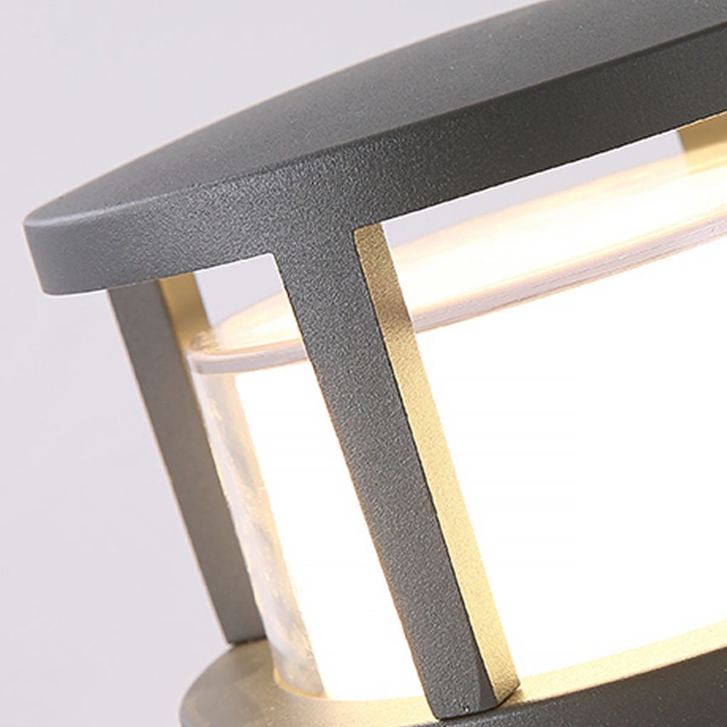 [Öppen Låda] Modern Rund Utomhus Postlampa med Dubbel-Lager Lampskärm