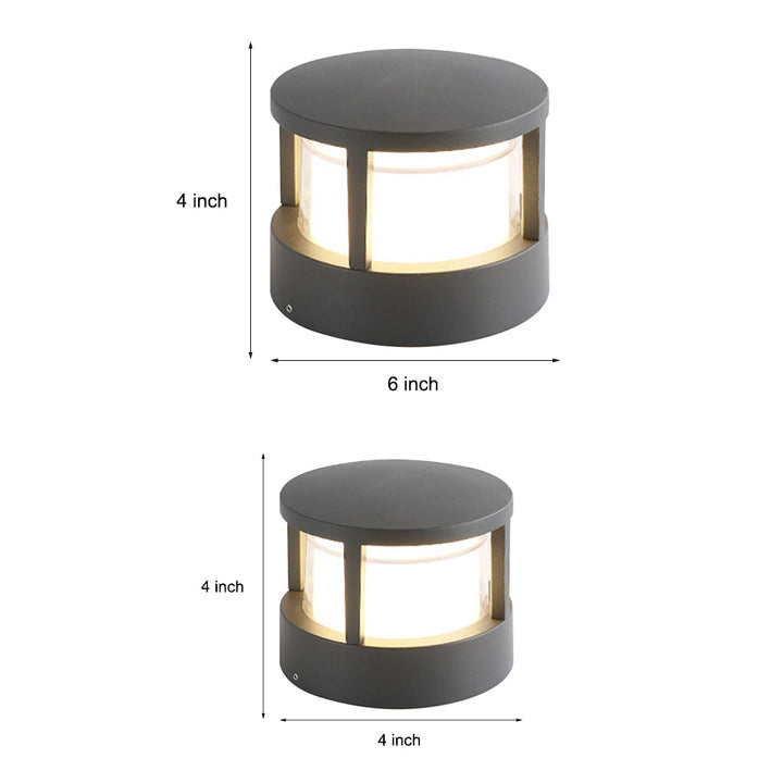 [Öppen Låda] Modern Rund Utomhus Postlampa med Dubbel-Lager Lampskärm