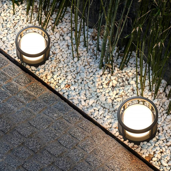 [Öppen Låda] Modern Rund Utomhus Postlampa med Dubbel-Lager Lampskärm