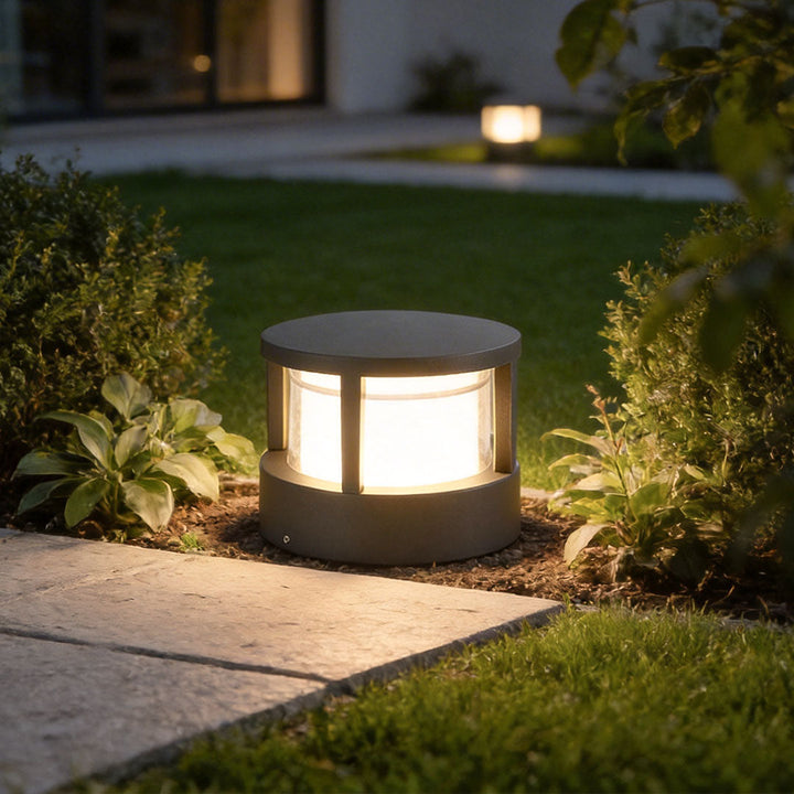 [Öppen Låda] Modern Rund Utomhus Postlampa med Dubbel-Lager Lampskärm