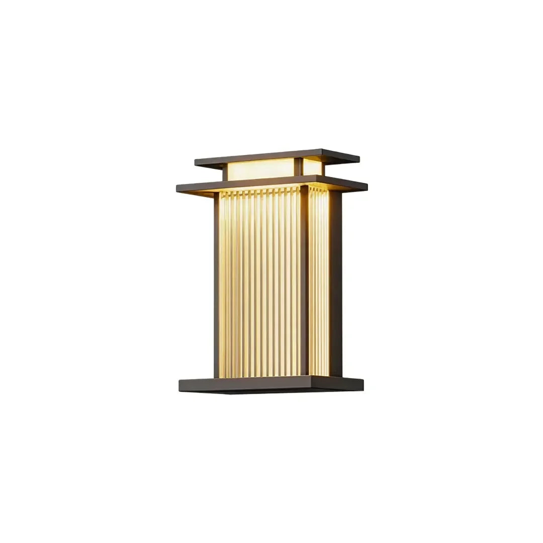 Modern Vertikal Vägglampa Ribbat Glas Utomhusbelysning