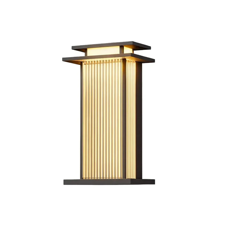 Modern Vertikal Vägglampa Ribbat Glas Utomhusbelysning