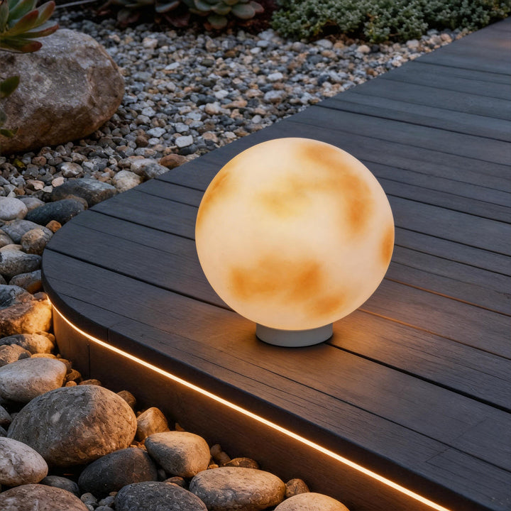 [Öppen Låda] Månformad Stenpelarlampa Utomhus Dekorativ Lampa