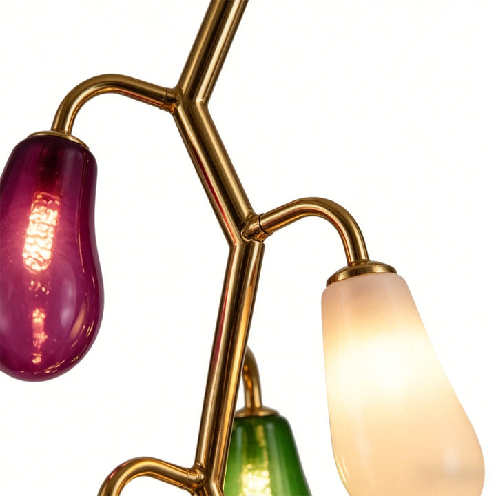Multi Pendellampa Färgat Glas Konstnärlig Taklampa