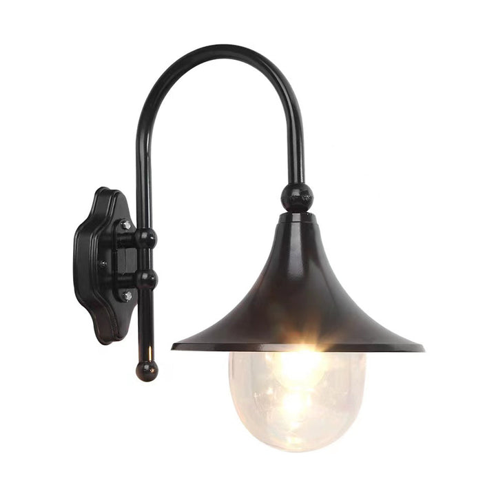 [Open-Box] Utomhus svarta vägglampor retro kreativ trumpetformad lampa