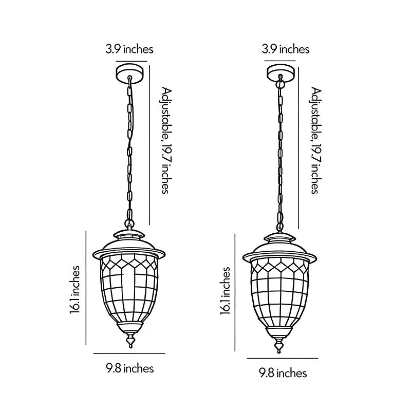 Utomhus Pendellampor Vintage Europeisk Taklampa
