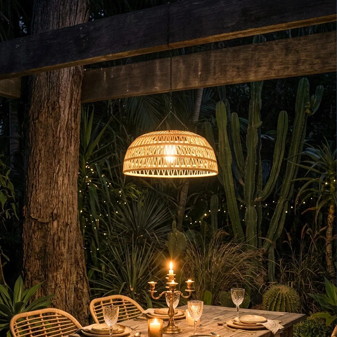 Utomhus Solhängande Lampa Modern Vävd Golvlampa