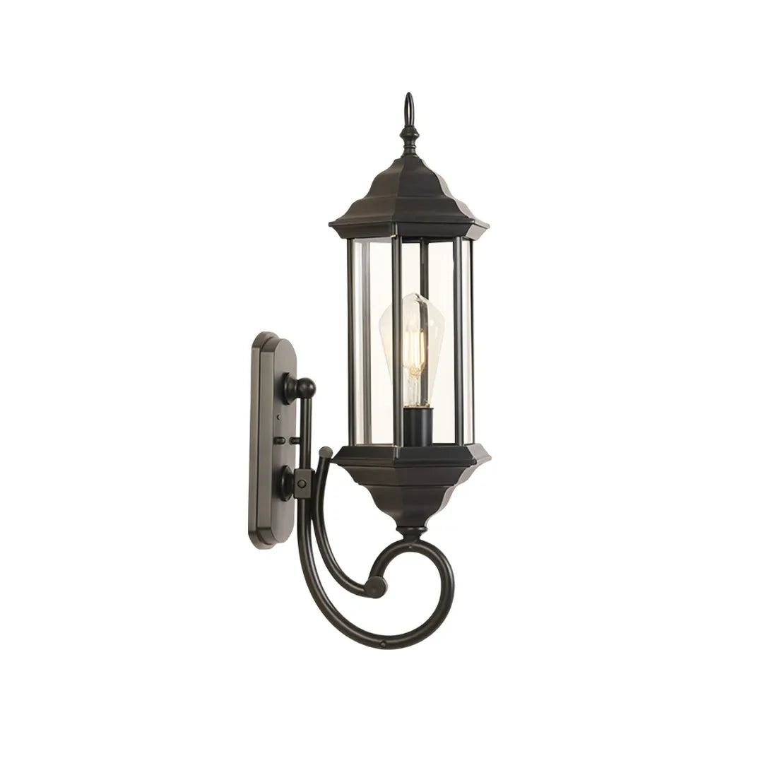 2 PCS Utomhus Vägglampa Vintage Kurvad Arm Lampa