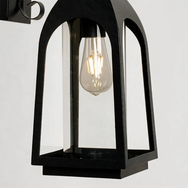 2 ST Utomhus Väggmonterade Lampor Vintage Svart Järn Lampa
