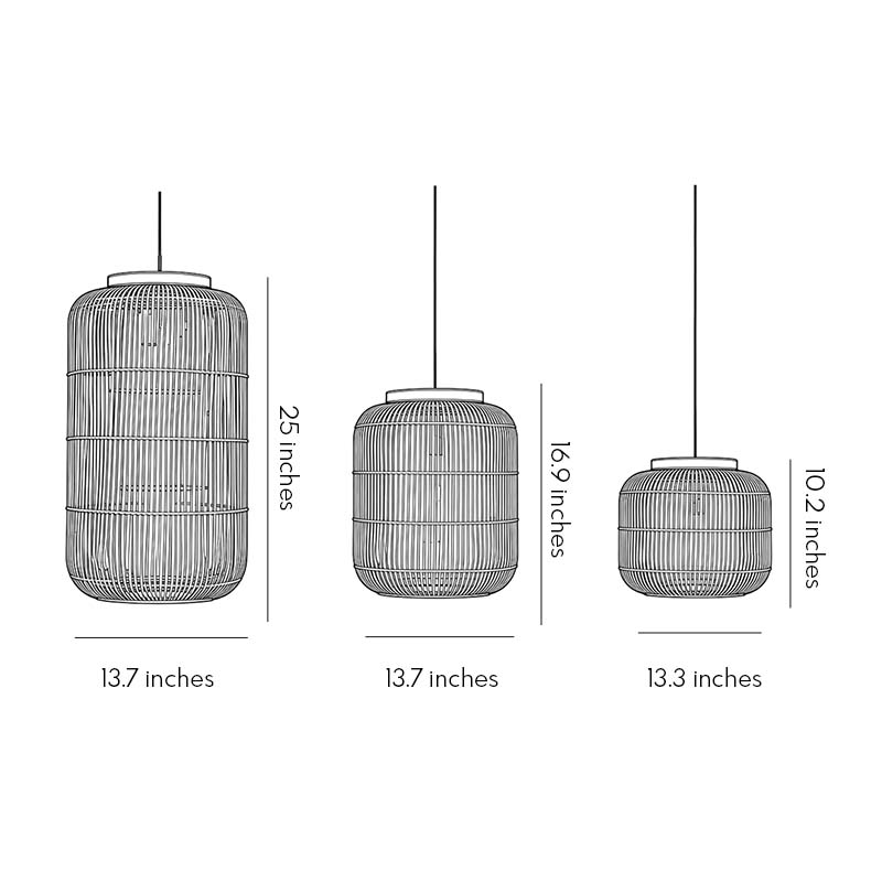 Rattan Ljuskronor Wabi-Sabi Handgjord Taklampa