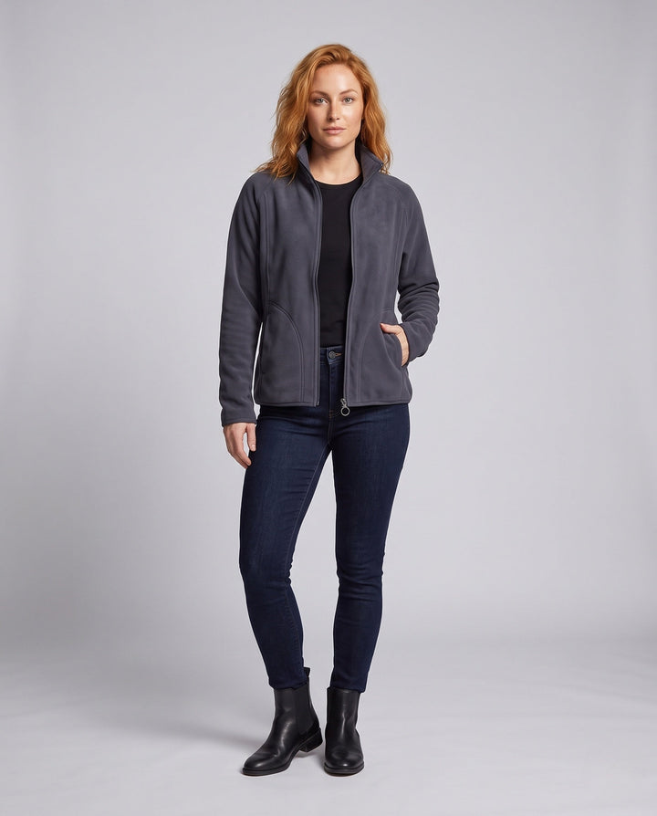 Herr fleece jacka med ståkrage och vind protection