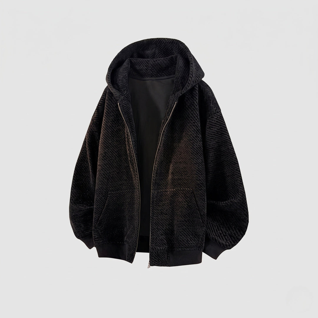 Unisex oversize teddy-fleece-Kapuzenjacke mit durchgehendem Reißverschluss und aufgesetzten Eingrifftaschen