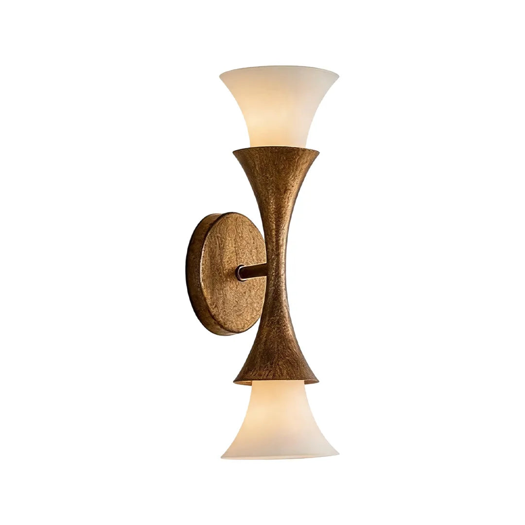 Retro Vägglampa Vintage Messing Trumpet Glas Ljus