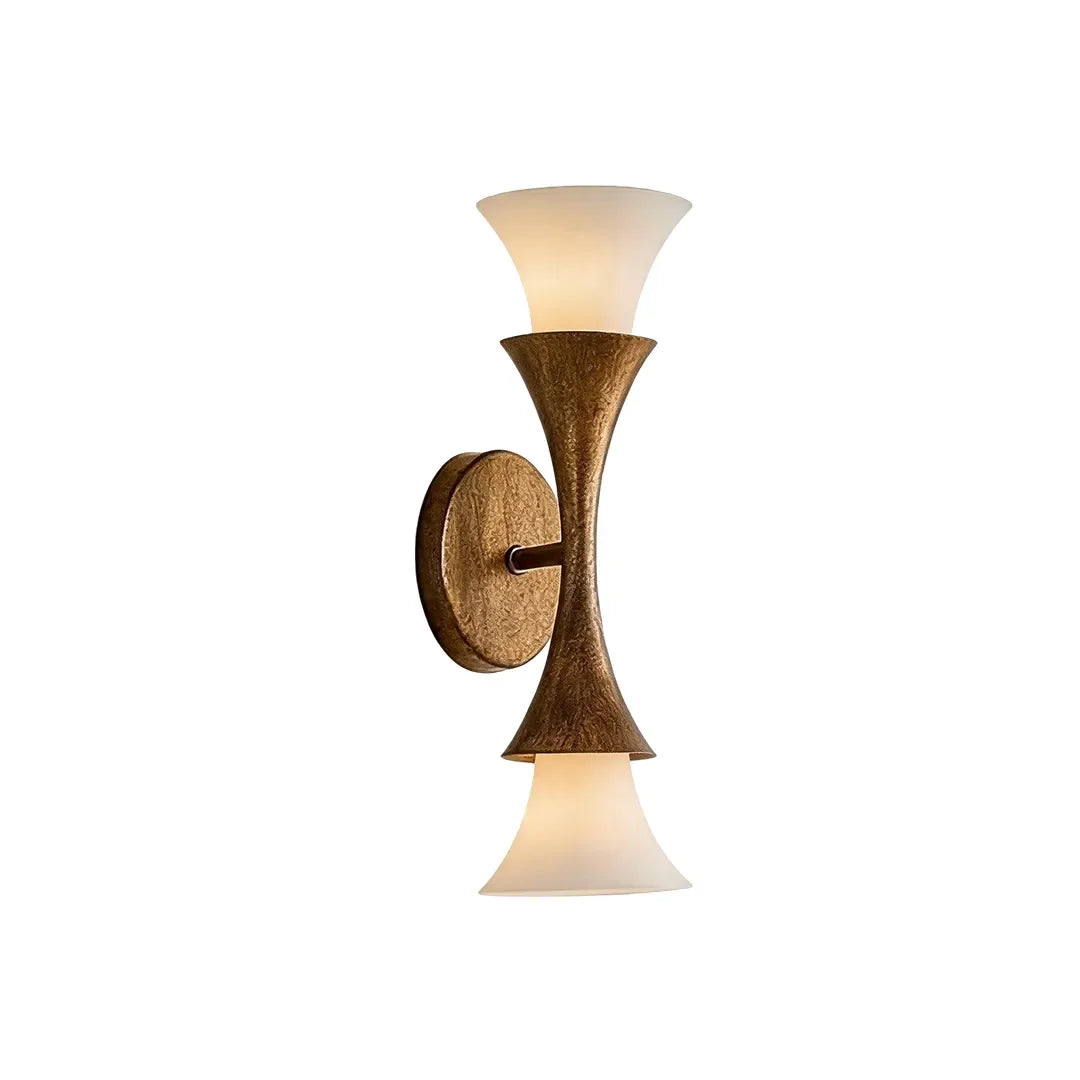 Retro Vägglampa Vintage Messing Trumpet Glas Ljus