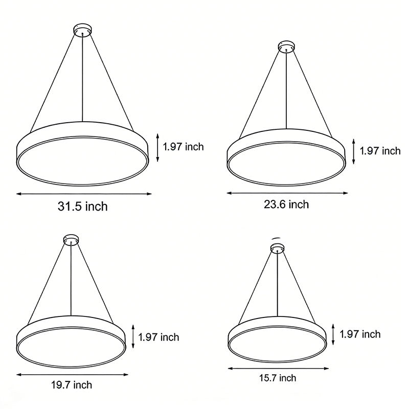[Open-Box]Runda Hängande Lampor Minimalistisk Metall Taklampa