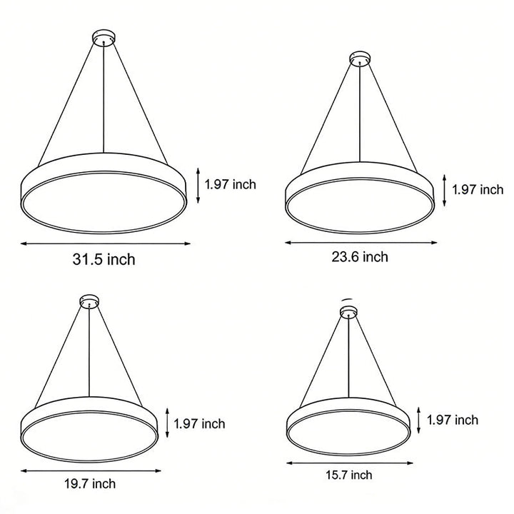 [Open-Box]Runda Hängande Lampor Minimalistisk Metall Taklampa